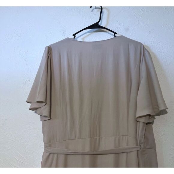 Show Me Your Mumu Noelle Flutter Dress Maxi Dress  - New Taupe SZ 2X - Picture 5 of 7